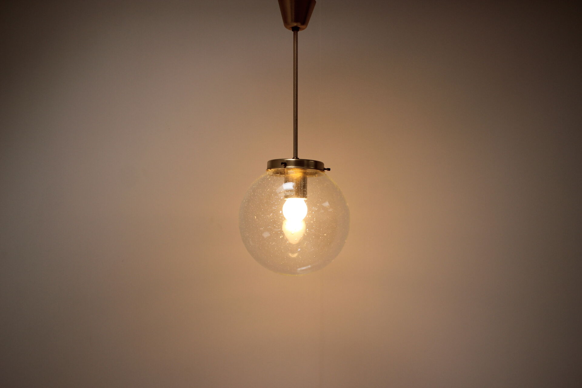 Mid-Century Glass Pendant/Kamenicky Senov, 1970's