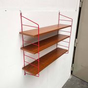 Étagère Teck Style Cordon Rouge Moderne Milieu du Siècle, Années 1960