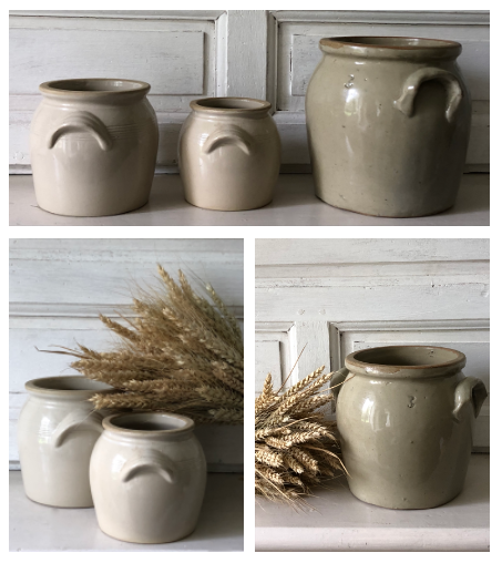 Eared stoneware pot