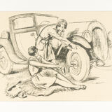 L'Automobile et la Femme, Heliogravure on Paper, 82 x 38 cm