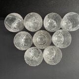 Large glasses (9) - Mid-century modern - Crystal