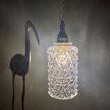 Vintage globe pendant in molded glass