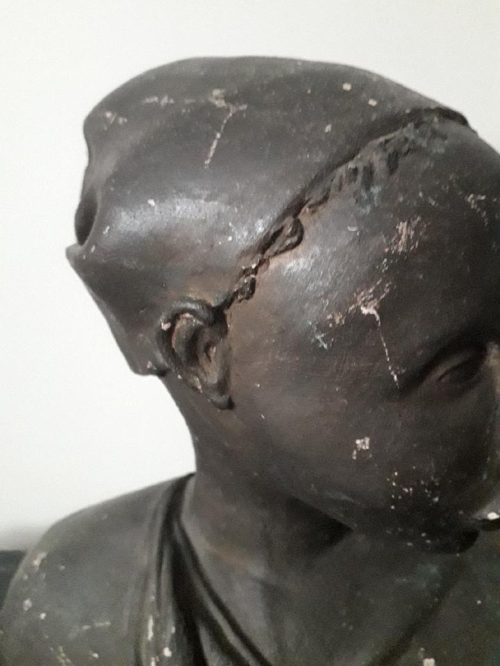 Bust girl plaster blackened XIX