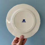 Set of 7 flat plates in Gien earthenware, Delft décor