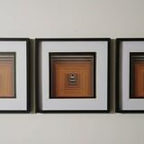 Triptych Vintage Optical Art Table - Victor Vasarely - Frames 40x4
