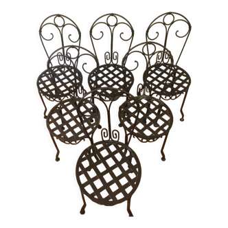 Lot de 6 chaises forgé