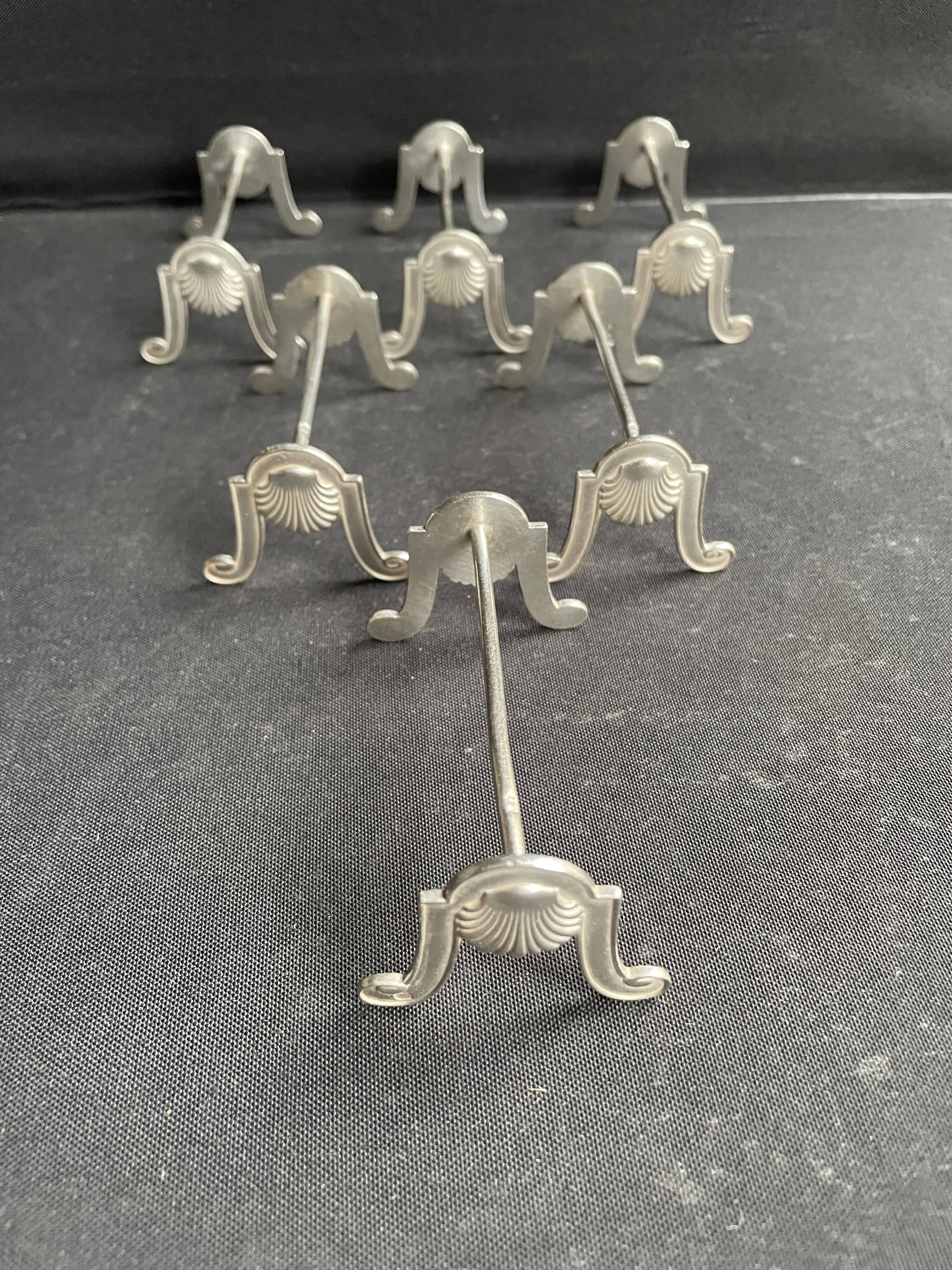 6 Porte-couteaux argent – Poinçon Tête de Minerve 1er titre