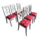 Six Chaises Lyres , Style Restauration, Laquées en gris