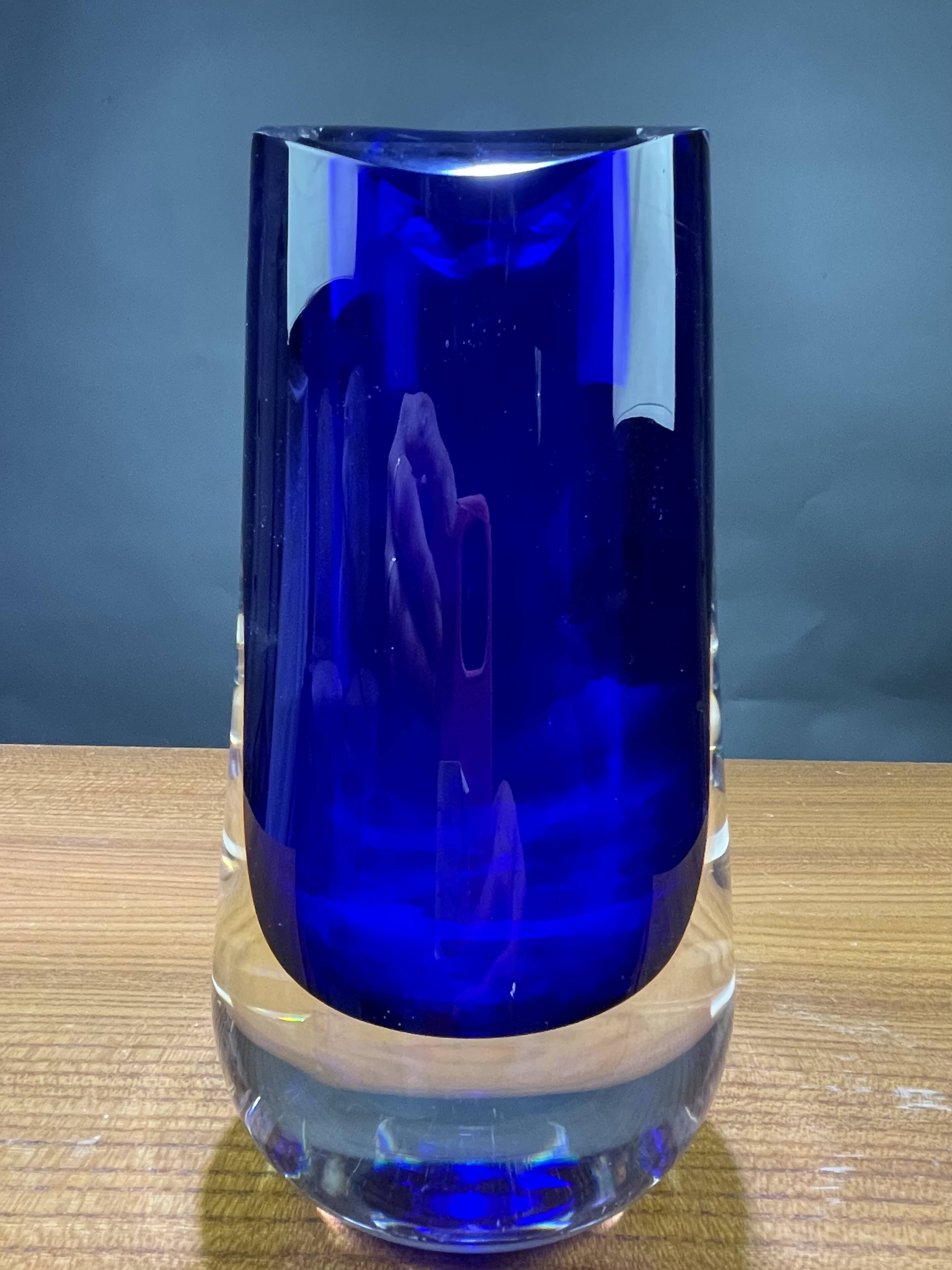 Blue glass vase