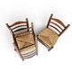 3 x Antique provincial ladderback child's chair / rush seat / 1930s