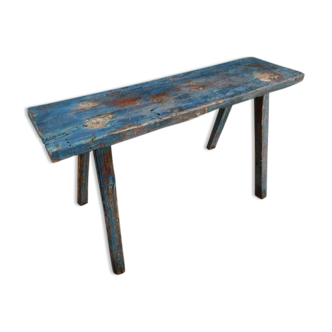 Brocante wooden bench blue