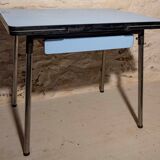 Blue formica table