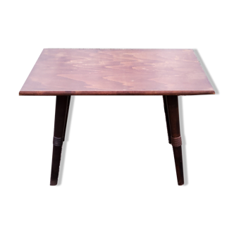 Coffee table of the 60s brutalist compass feet stamped M.G