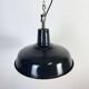 Industrial French Black Enamel Factory Pendant Lamp, 1960s