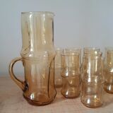 Vintage amber orangeade service