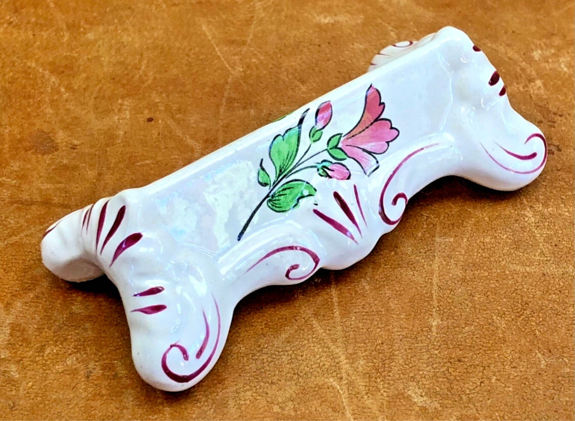 6 old ceramic knife rests from Lunéville