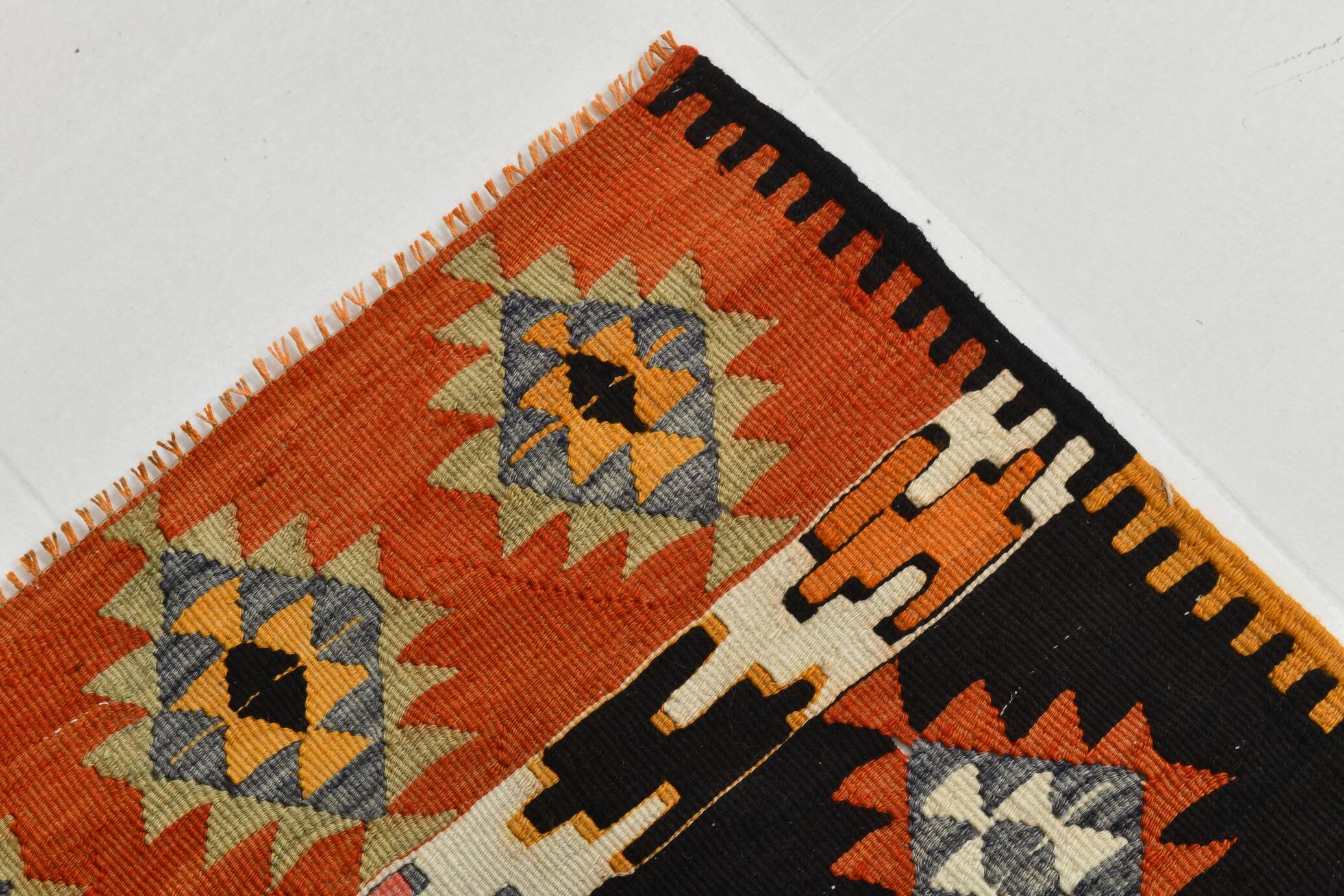 3x10 Boho Style Kilim Runner Rug, Peach Orange Vintage Runner, 73x296 Cm