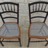 2 chaises cannées en bois de qualité