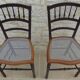 2 quality wooden caned chairs