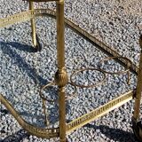 Rolling service of the 50s and 60s in gilded brass double glass trays