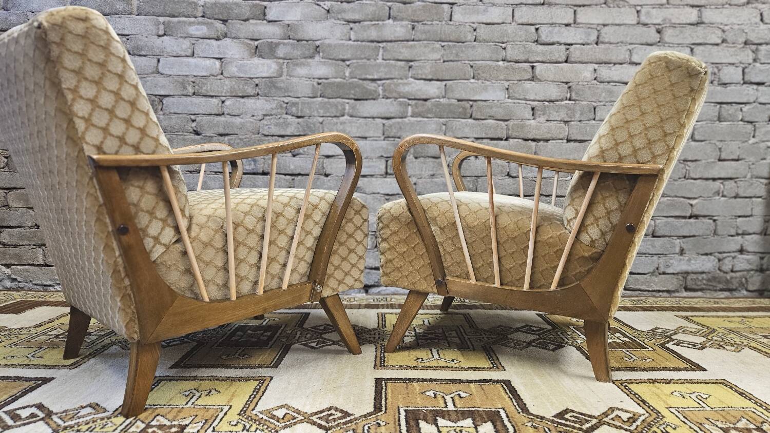 Pair of vintage 1950s armchairs