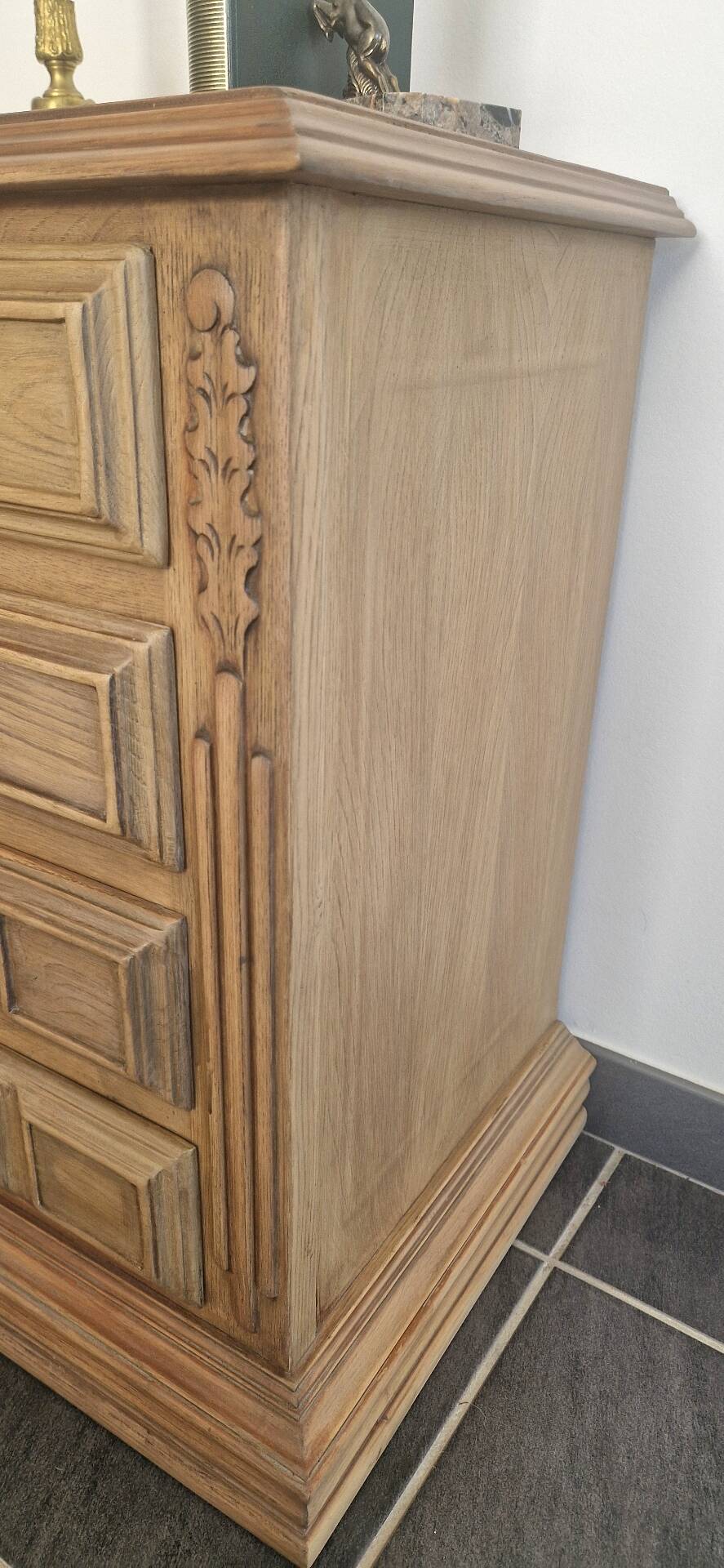 Oak and pine chest of drawers, 1950s.
