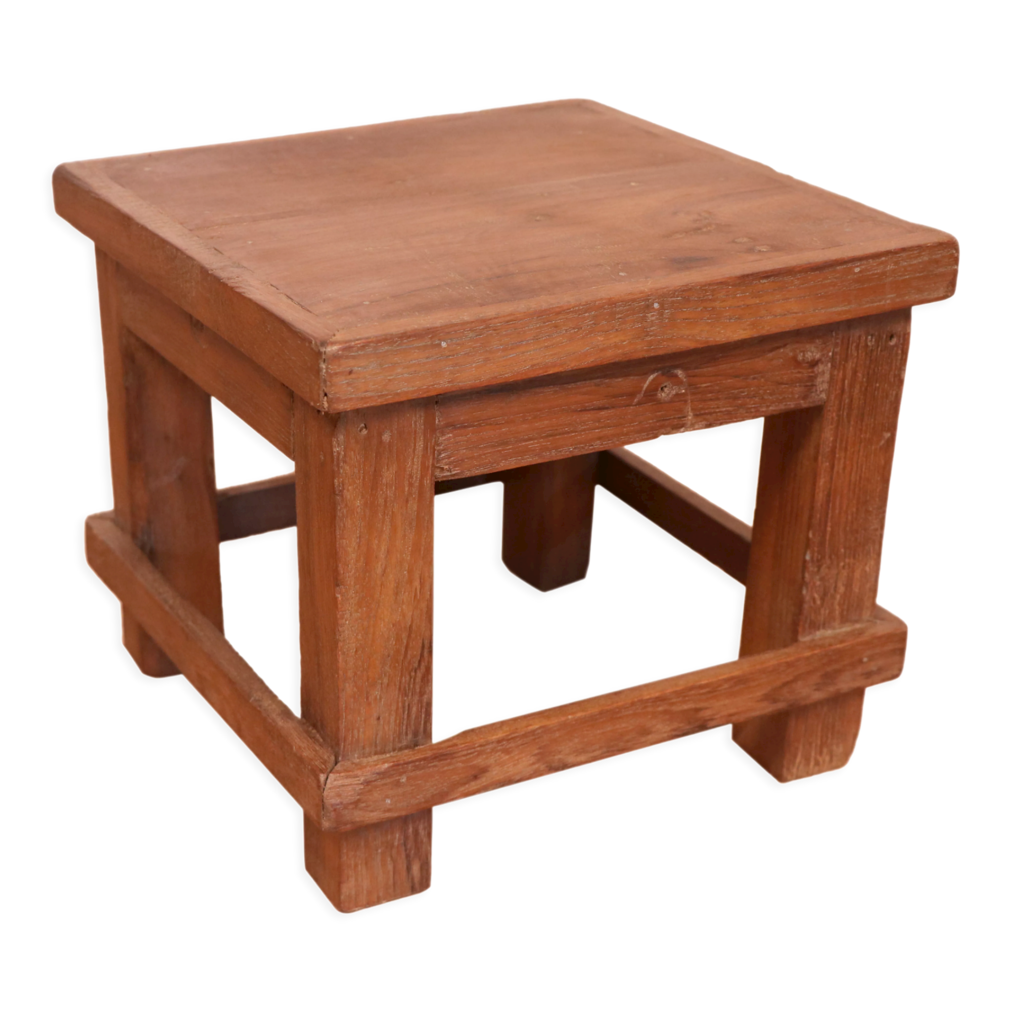 Old small Burmese teak workshop bedside table