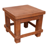 Old small Burmese teak workshop bedside table
