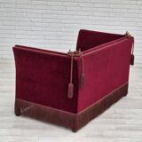 1960s, Danish "Spanish" sofa, original condition, furniture velour, ash wood legs.