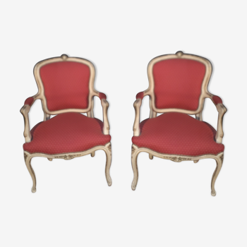 Paire  de fauteuil de style Louis XV