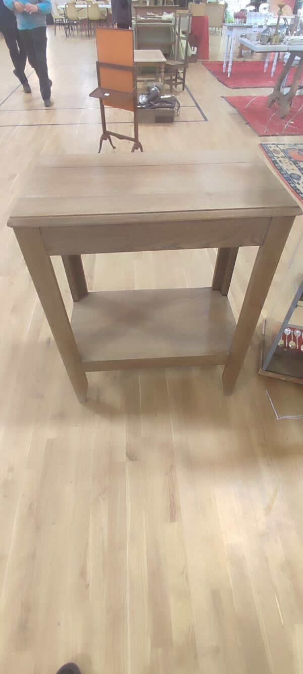 Table desserte de style art déco en chêne décapée