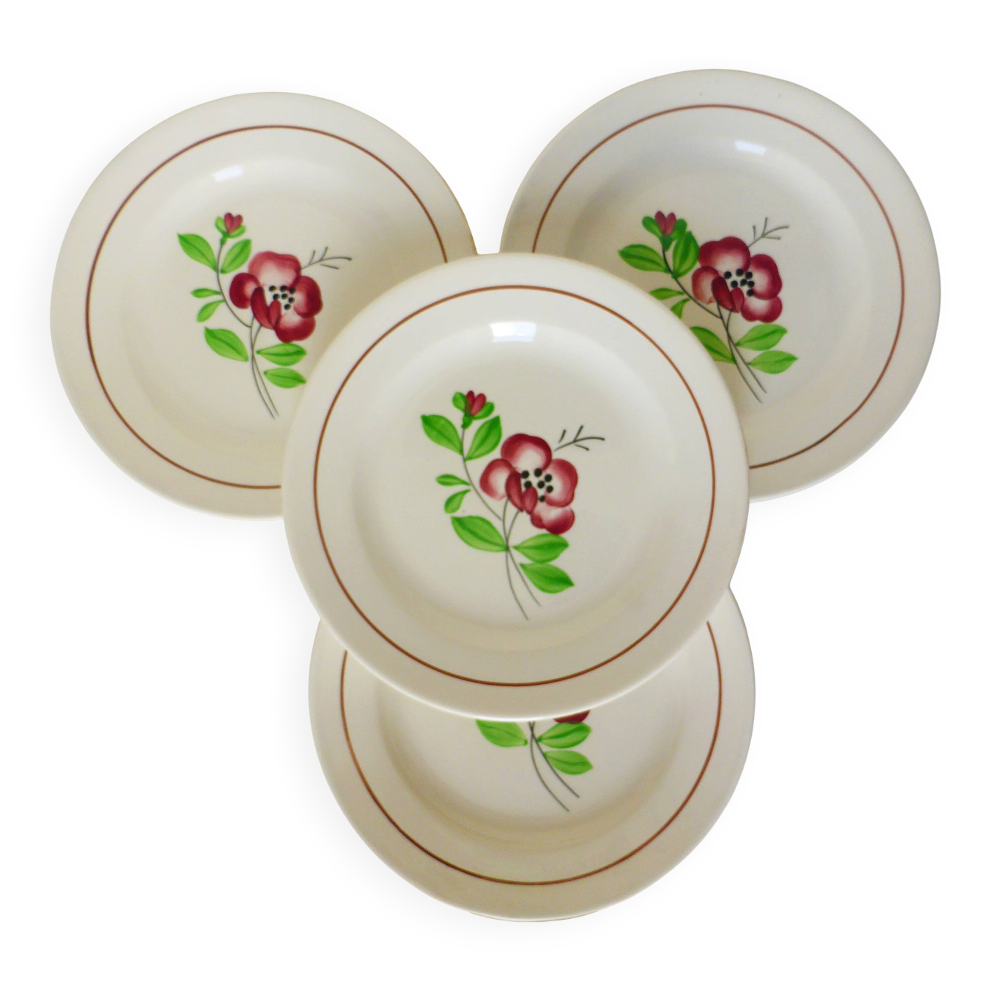 4 dessert plates from Digoin Sarreguemines model Beaucaire 210842