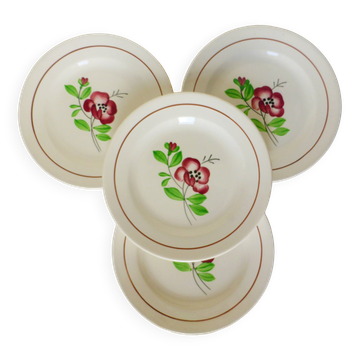 4 assiettes dessert de Digoin Sarreguemines modèle Beaucaire