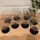 Set of 8 retro wine glasses in engraved glass