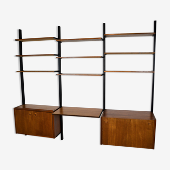 Scandinavian teak wall bookcase