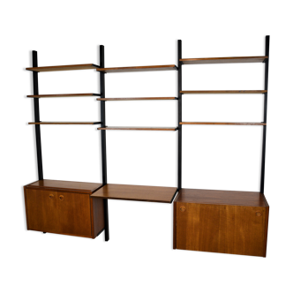 Scandinavian teak wall bookcase