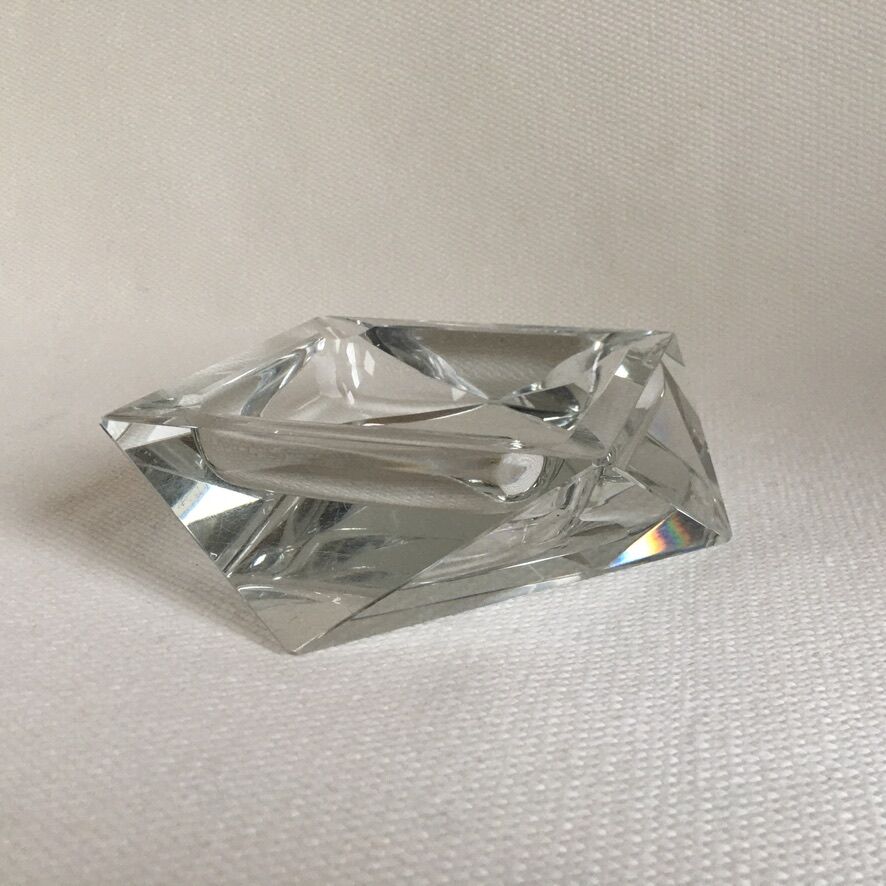 Art Deco glass ashtray in the shape of a prism