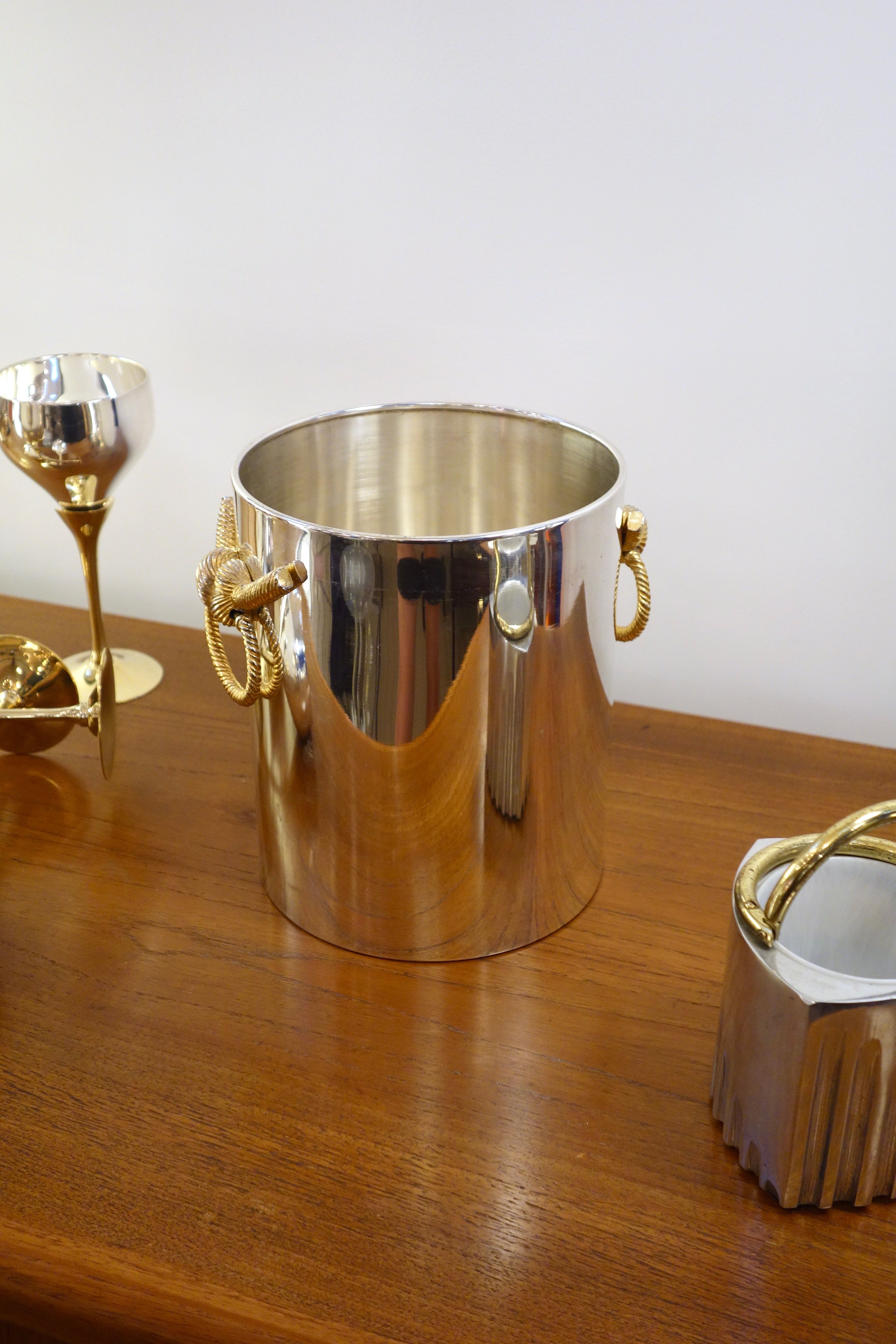 Vintage champagne bucket Lancel, France 1970's