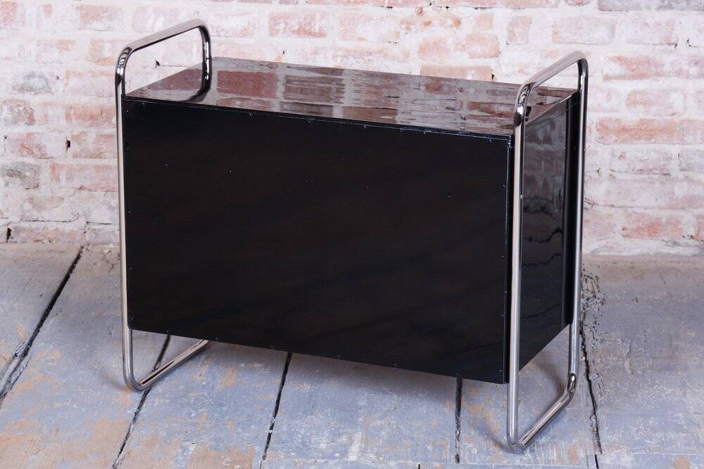 Bauhaus cabinet in chrome steel by R. Slezák, Czech, 1930s