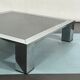 Mid-century chrome and dark mirror glass side table attributed to Saporiti. Italy 1970s