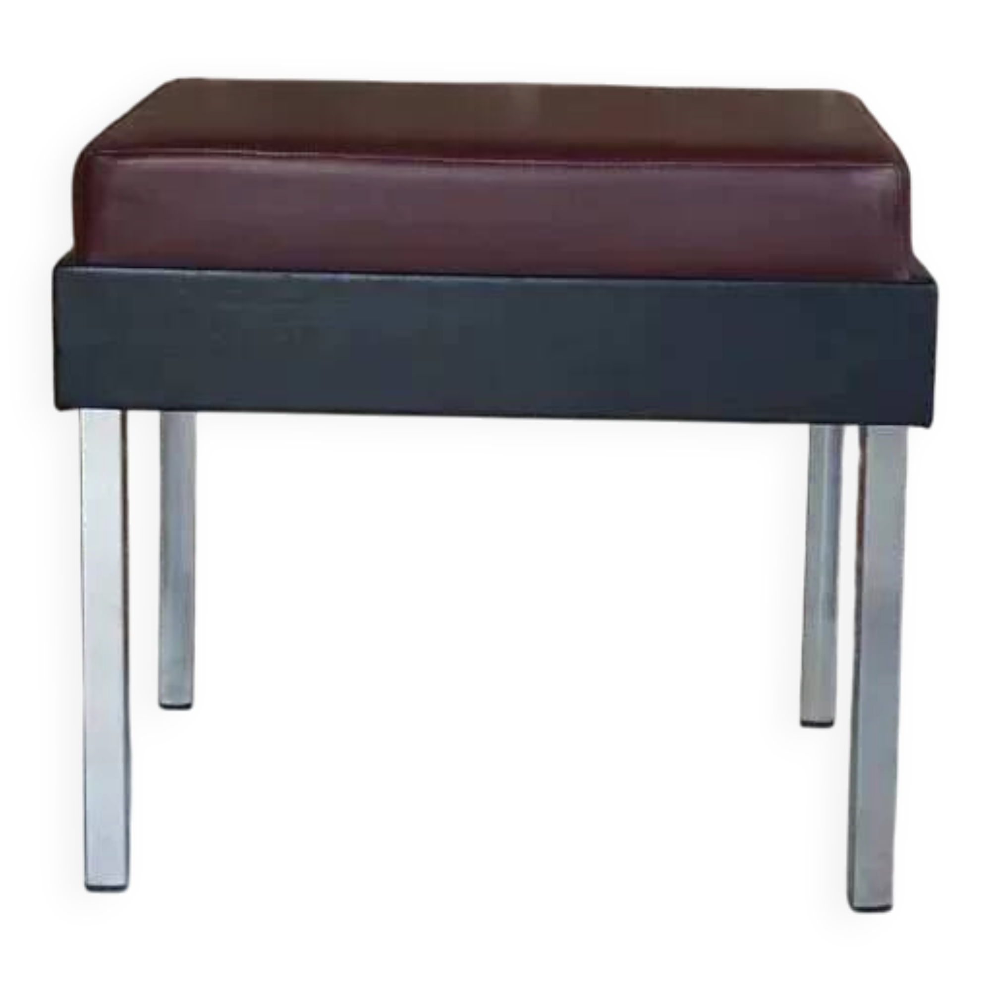 Tabouret des années 50 en simili cuir et chrome