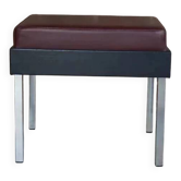 Tabouret des années 50 en simili cuir et chrome