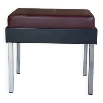 1950s stool in faux leather and chrome