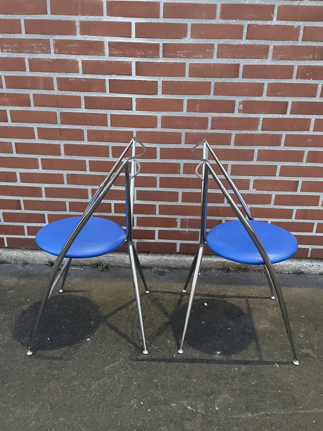 2 Hiroyuki Yamakado chrome folding chairs