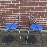 2 Hiroyuki Yamakado chrome folding chairs