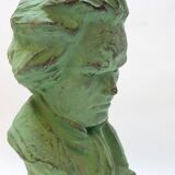 Terracotta bust of beethoven signed by henri onesto