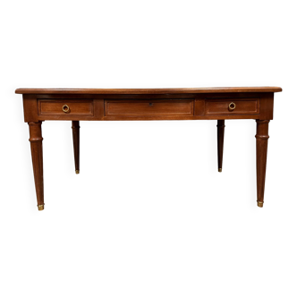 Magnificent and large Louis XVI style mahogany center desk