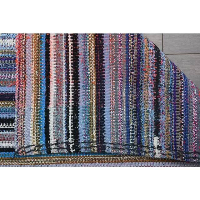 1970s Vintage Turkish Oushak Handmade Wool & Cotton Runner Rug 133x355