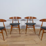 Mid century danish ch33 dining chairs by Hans J. Wegner for Carl Hansen & søn, set of 4