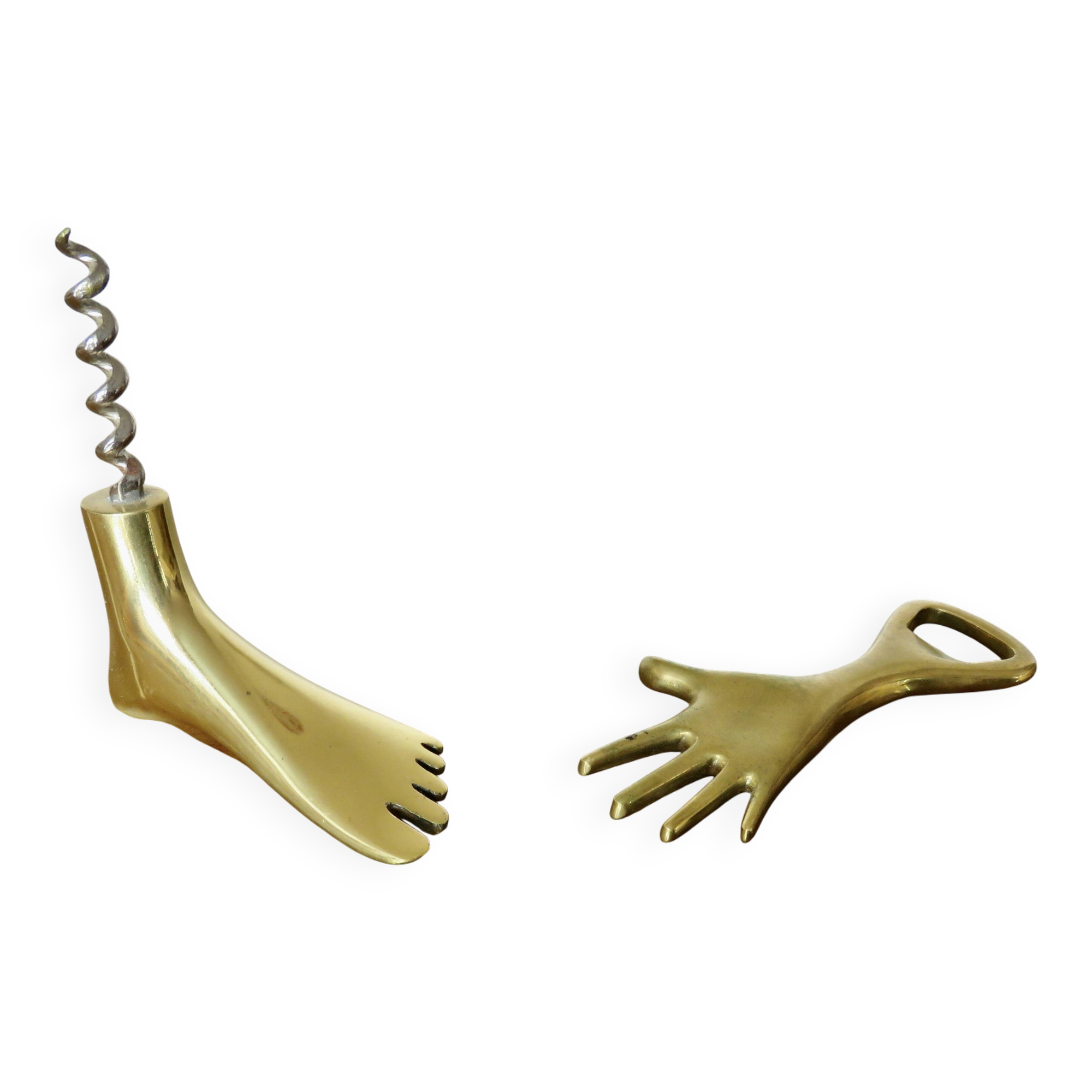 Carl Aubock, signed, necessary bar in gilded brass, Austria, 1950